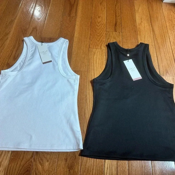 New bundle 2 women’s Calia Ribbed racer back tank top white & black size XS - Picture 3 of 14